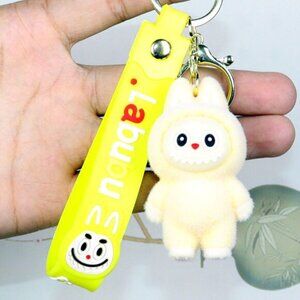 Labubu yellow keychain